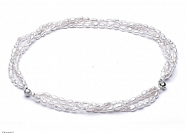 Set - necklace & bracelet, freshwater pearls, white, non regular