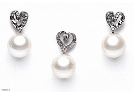Set australian pearls with white gold with diamonds