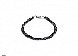 Bracelet - freshwater pearls, black, baroc, 4-4,5mm