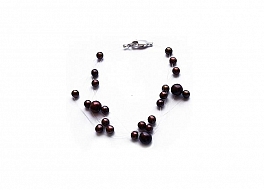 Bracelet - freshwater pearls, 5 strands, brown, round, 3-7mm
