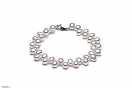Bracelet - freshwater pearls, white, 4,5-5mm