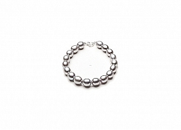 Bransoleta, perły szare hodowane, słodkowodne   8-9mm, zapięcie srebrne