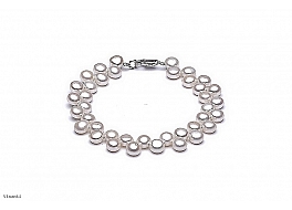 Bracelet - freshwater pearls, white, 6-7mm
