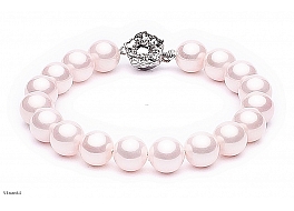 Bracelet - shell pearls, light pink, 10mm