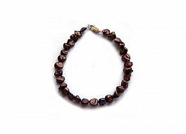 Bracelet - freshwater pearls, brown, 6-6,5mm