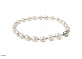 Bracelet - freshwater pearls, 5,5-6mm, gold clasp