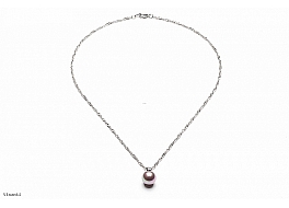 Necklace - shell pearls, dark pink, 10mm