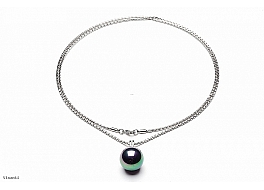 Necklace with graphite shell pearl 20mm