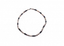 Naszyjnik, perły 3-kolorowe hodowane, słodkowodne okrągłe 6-6.5mm, zapięcie srebrne