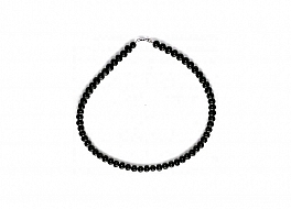 Necklace - freshwater pearls, black, round, 6-6,5mm