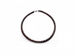 Necklace - freshwater pearls, brown, round, 6-6,5mm
