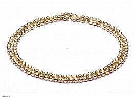 Necklace - shell pearls, ophera type, round, 8mm, gold