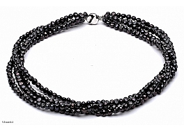 Necklace - freshwater pearls, black, baroc, 5-5,5mm