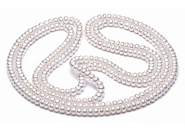 Necklace - freshwater pearls, ophera type, white, 6-6,5mm