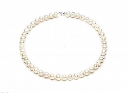 Necklace - freshwater pearls, white, 10-10,5mm