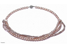 Necklace - salmon color different shape