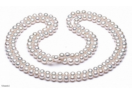 Necklace - freshwater pearls, ophera type, round, 7,5-8mm