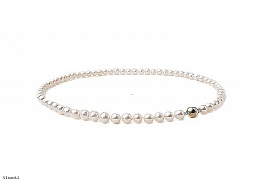 Necklace - seawater pearls, round, 6,5-7mm, golden clasp