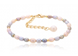 Bransoleta,perły słodkowodne,hodowane 4,5-5mm multicolor