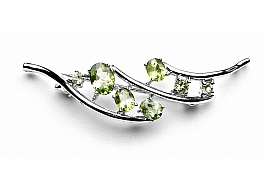 Broszko-zawieszka z kryształami zielonymi, srebro rodowane